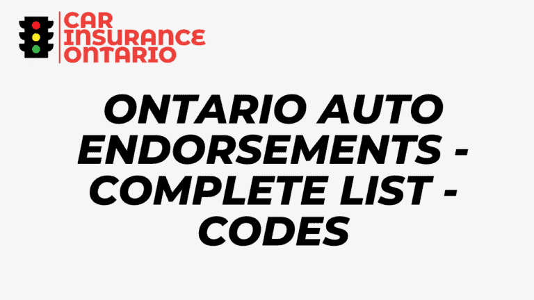 Ontario Policy Change Form Auto Insurance Endorsements